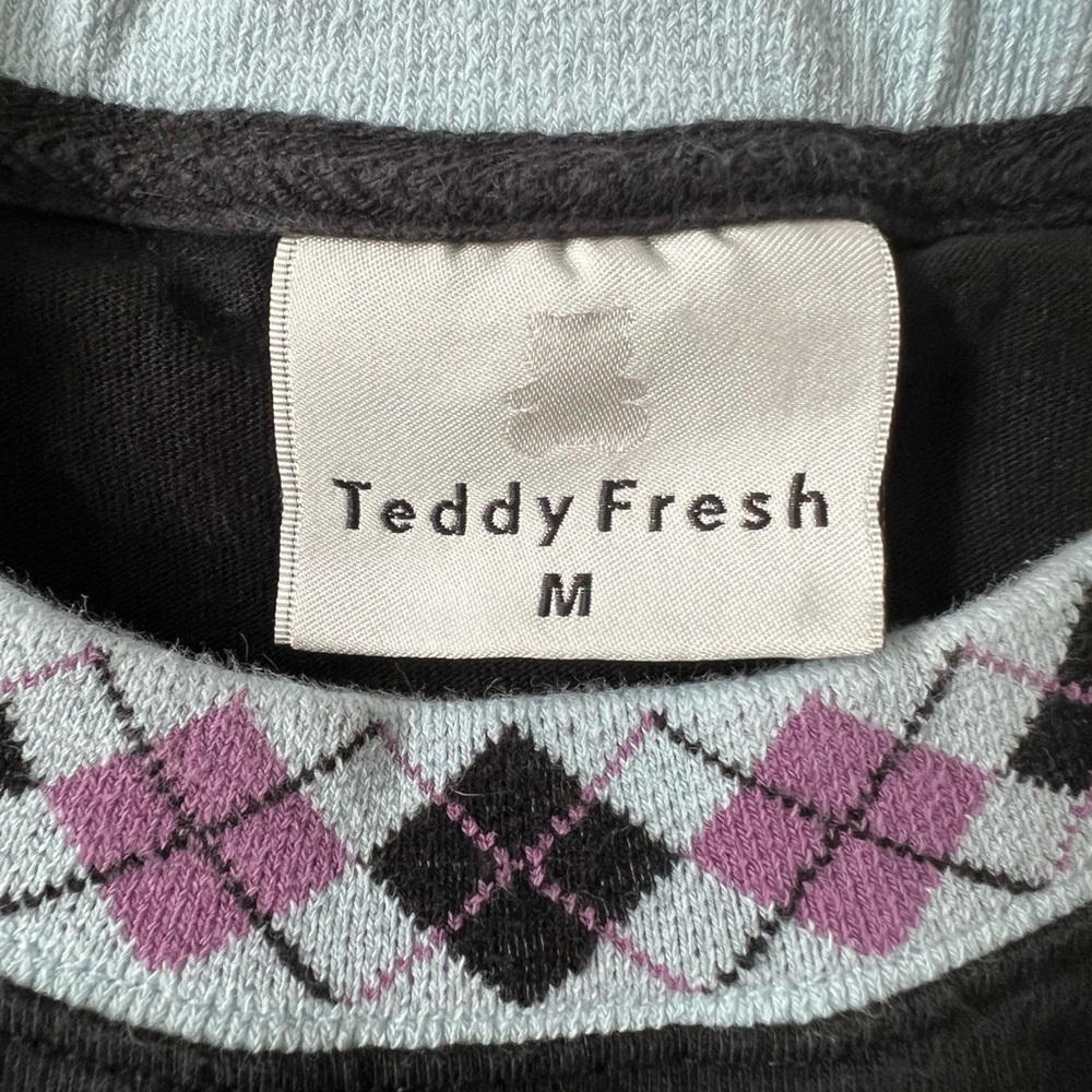 Teddy Fresh Black and Purple Split TShirt Men’s M - Picture 2 of 5